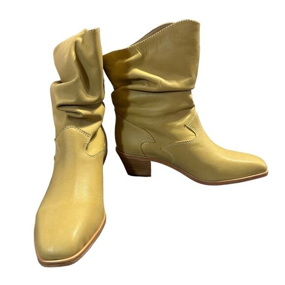 Anthro Bird of Flight Tan Leather Jack Slouch Boots NWT Sz7 - Picture 1 of 14